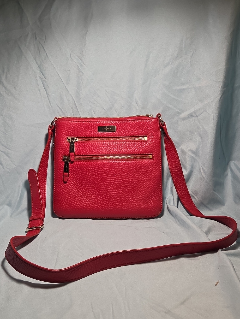Cole Haan Red Pebbled Leather Crossbody Bag 9"x8.5"x1" NWOT